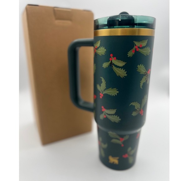 Stanley Holiday Botanical Tumbler Evergreen Holly Christmas NWT 30oz Quencher - Picture 3 of 8
